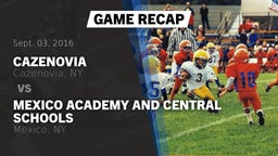 Recap: Cazenovia  vs. Mexico Academy and Central Schools 2016