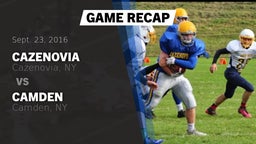 Recap: Cazenovia  vs. Camden  2016