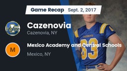 Recap: Cazenovia  vs. Mexico Academy and Central Schools 2017