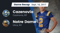 Recap: Cazenovia  vs. Notre Dame  2017