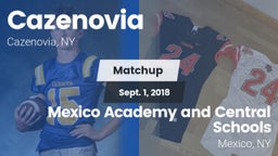 Matchup: Cazenovia vs. Mexico Academy and Central Schools 2018