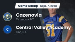 Recap: Cazenovia  vs. Central Valley Academy 2018
