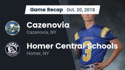 Recap: Cazenovia  vs. Homer Central Schools 2018
