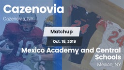 Matchup: Cazenovia vs. Mexico Academy and Central Schools 2019