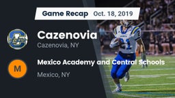 Recap: Cazenovia  vs. Mexico Academy and Central Schools 2019