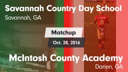 Matchup: Savannah Country Day vs. McIntosh County Academy  2016