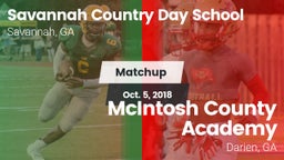 Matchup: Savannah Country Day vs. McIntosh County Academy  2018