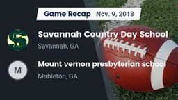 Recap: Savannah Country Day School vs. Mount vernon presbyterian school 2018