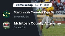 Recap: Savannah Country Day School vs. McIntosh County Academy  2019