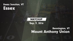 Matchup: Essex vs. Mount Anthony Union  2016