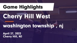 Cherry Hill West  vs washington township , nj Game Highlights - April 27, 2022