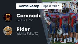 Recap: Coronado  vs. Rider  2017