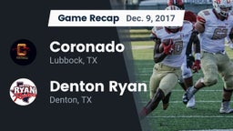 Recap: Coronado  vs. Denton Ryan  2017