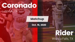 Matchup: Coronado vs. Rider  2020