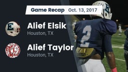 Recap: Alief Elsik  vs. Alief Taylor  2017