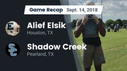 Recap: Alief Elsik  vs. Shadow Creek  2018