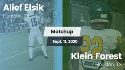 Matchup: Alief Elsik vs. Klein Forest  2020