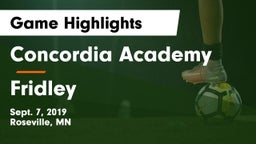 Concordia Academy vs Fridley  Game Highlights - Sept. 7, 2019