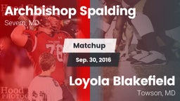 Matchup: Archbishop Spalding vs. Loyola Blakefield  2016
