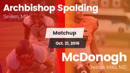 Matchup: Archbishop Spalding vs. McDonogh  2016