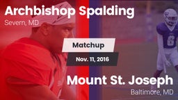 Matchup: Archbishop Spalding vs. Mount St. Joseph  2016