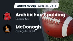 Recap: Archbishop Spalding  vs. McDonogh  2018