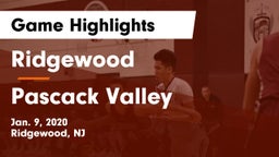 Ridgewood  vs Pascack Valley  Game Highlights - Jan. 9, 2020