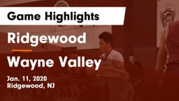 Ridgewood  vs Wayne Valley  Game Highlights - Jan. 11, 2020