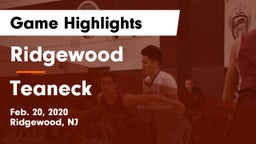 Ridgewood  vs Teaneck  Game Highlights - Feb. 20, 2020