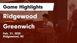 Ridgewood  vs Greenwich  Game Highlights - Feb. 21, 2020
