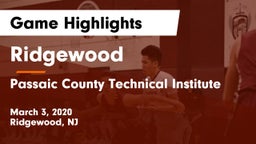 Ridgewood  vs Passaic County Technical Institute Game Highlights - March 3, 2020