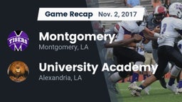 Recap: Montgomery  vs. University Academy 2017