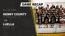Recap: Henry County  vs. Luella  2016