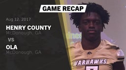 Recap: Henry County  vs. Ola  2017