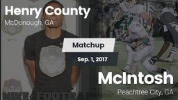 Matchup: Henry County vs. McIntosh  2017