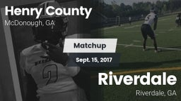 Matchup: Henry County vs. Riverdale  2017