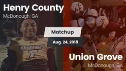 Matchup: Henry County vs. Union Grove  2018