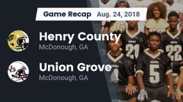 Recap: Henry County  vs. Union Grove  2018
