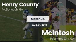 Matchup: Henry County vs. McIntosh  2018