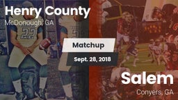 Matchup: Henry County vs. Salem  2018