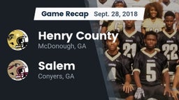 Recap: Henry County  vs. Salem  2018