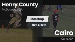 Matchup: Henry County vs. Cairo  2018
