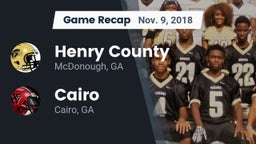 Recap: Henry County  vs. Cairo  2018