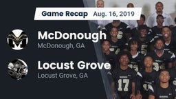 Recap: McDonough  vs. Locust Grove  2019