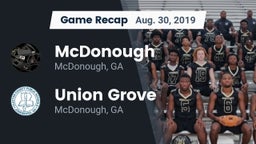 Recap: McDonough  vs. Union Grove  2019