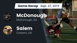 Recap: McDonough  vs. Salem  2019