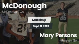 Matchup: McDonough vs. Mary Persons  2020