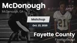Matchup: McDonough vs. Fayette County  2020