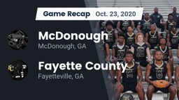 Recap: McDonough  vs. Fayette County  2020