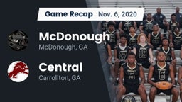 Recap: McDonough  vs. Central  2020